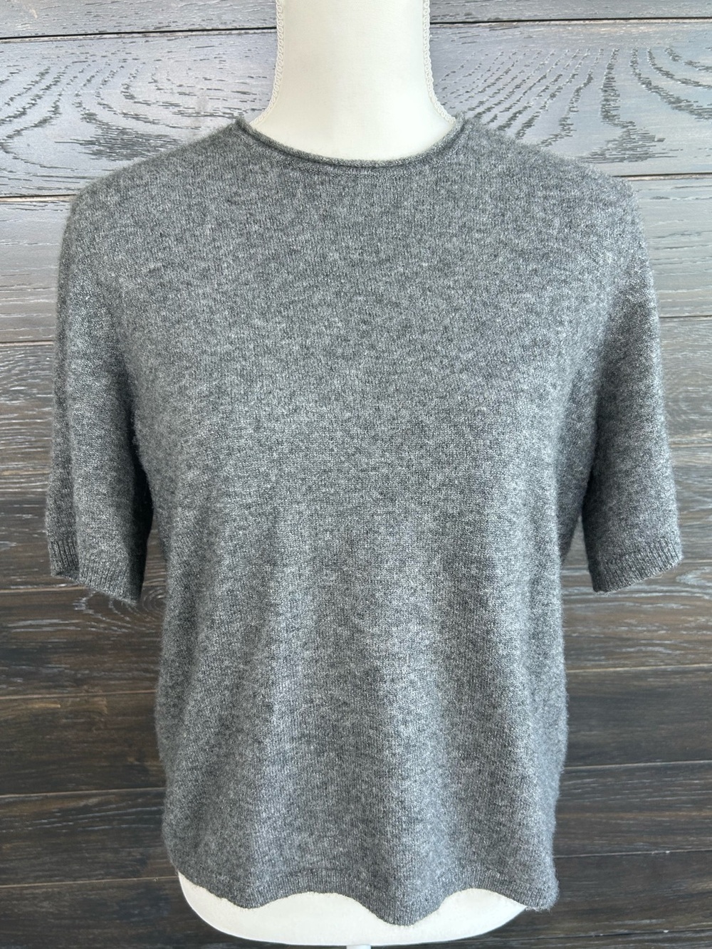 The Rumere Grey Cashmere Silk Blend Crewneck Sweater Womens Size 42 (US10/12)